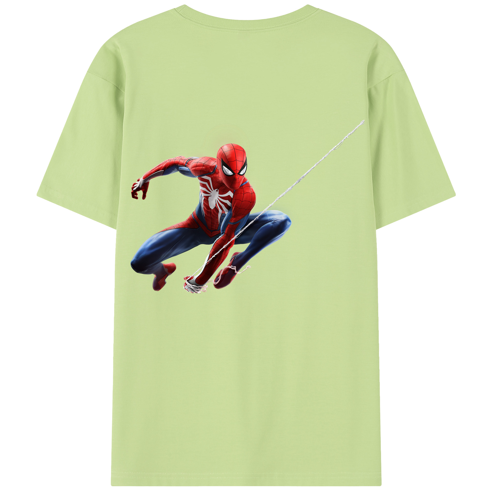 （画像用） Spider Man スパイダーマン 綿100％半袖Tシャツ（背面プリント）